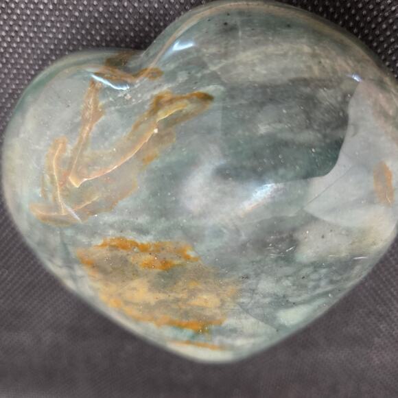 Ocean Jasper Polished Heart 252 Grams Green Brown - Picture 3 of 5